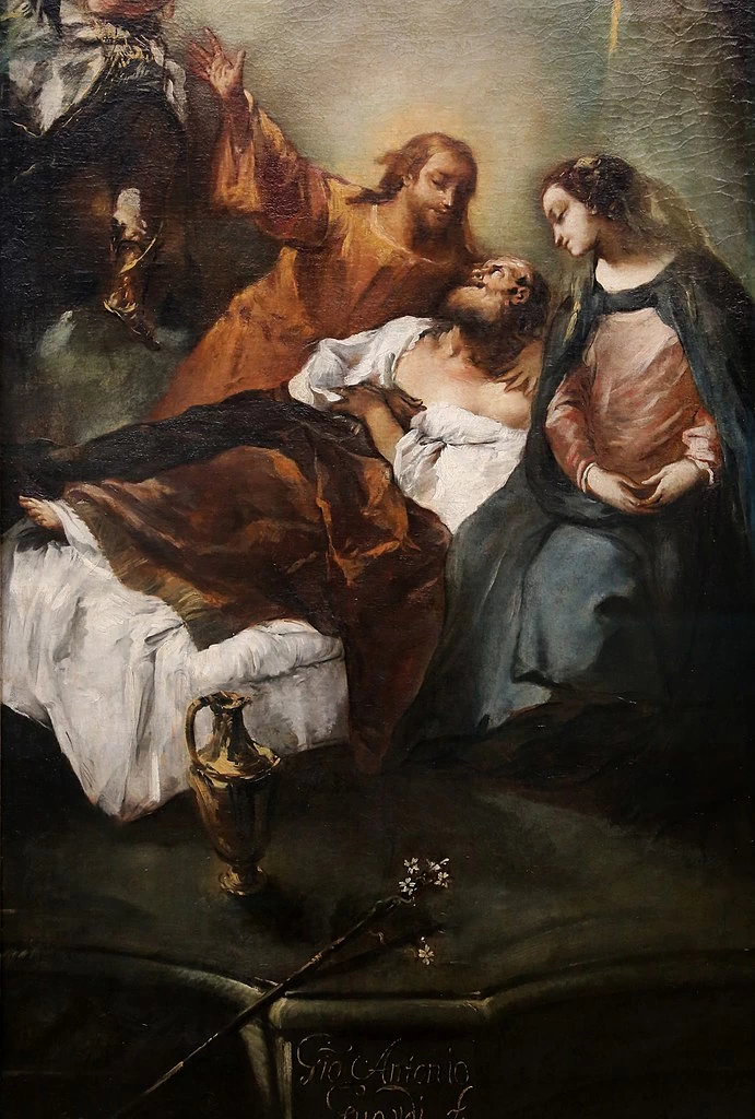 La morte di Giuseppe - Staatliche Museen zu Berlin, Berlino, dettaglio